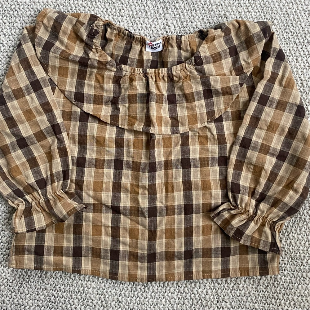 Brown checkered blouse